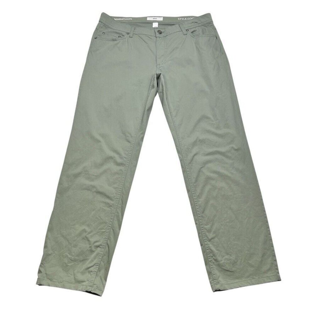 Brax Pants Mens 36x29 Green Chino Cooper Regular Fit‎ Stretch Casual Marathon